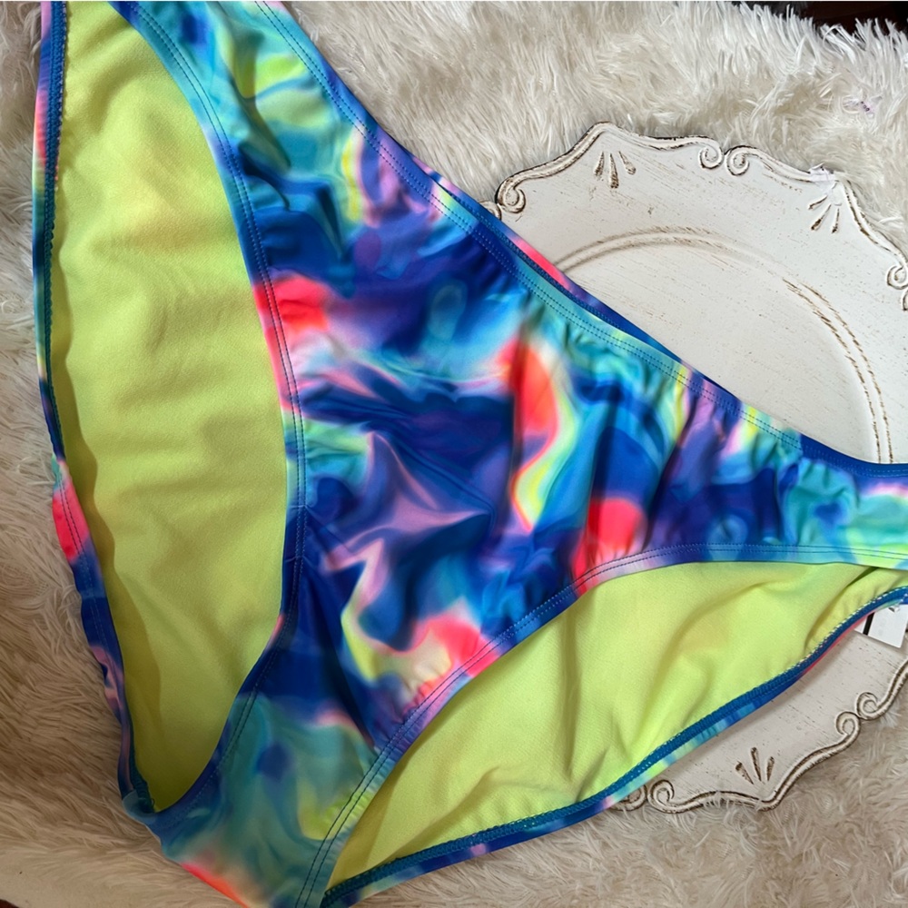 🩵 No boundaries tie dye High-Waisted Bikini Bottoms size 19 - Picture 3 of 8